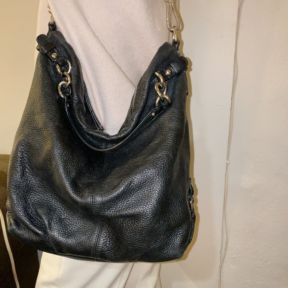 Coach Brooke Hobo Slouchy Bag Medium Black Leather - Picture 10 of 11